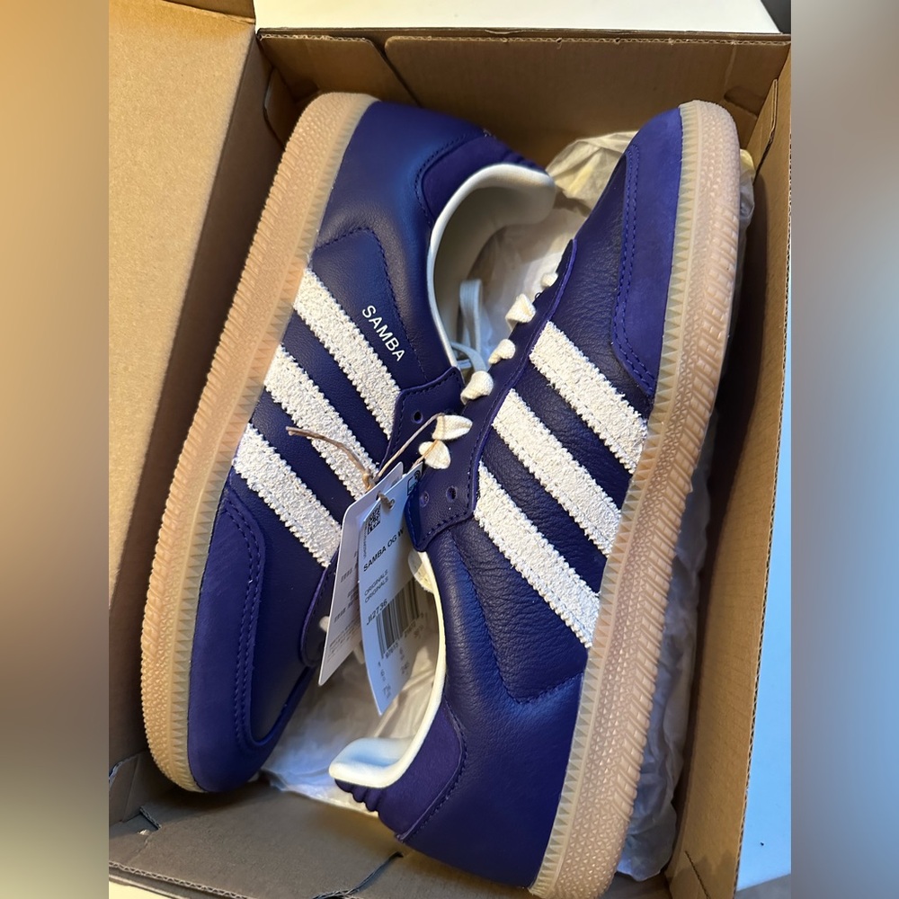Brand New With Tags in Box Adidas Samba OG Womens 7.5 Purple Cream
